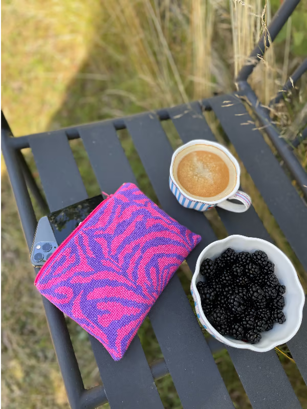 Pomp Stitch My Little Zebra Clutch Lilla/pink