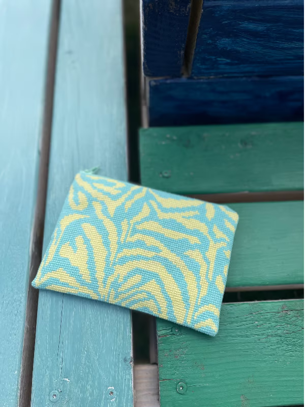 Pomp Stitch My Little Zebra Clutch Tyrkis/Gul