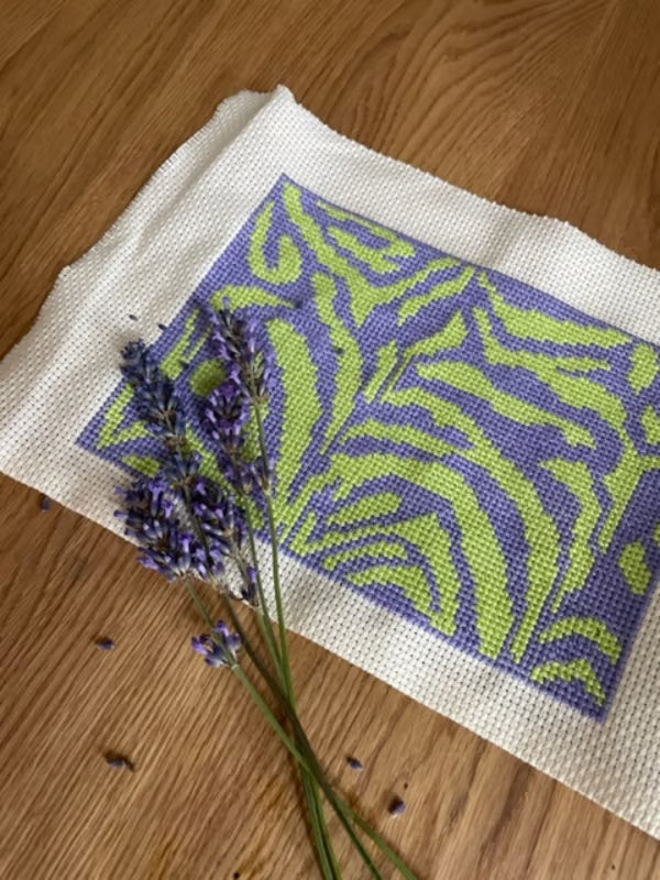 Pomp Stitch My Little Zebra Clutch Lilla/lime