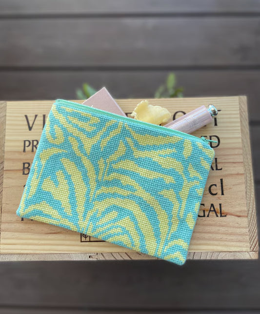 Pomp Stitch  My Little Zebra Clutch Tyrkis/Gul